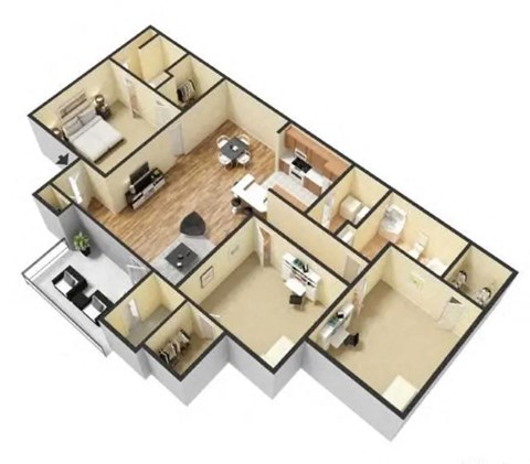 the bedroom in the3000 sq ft floor plan
